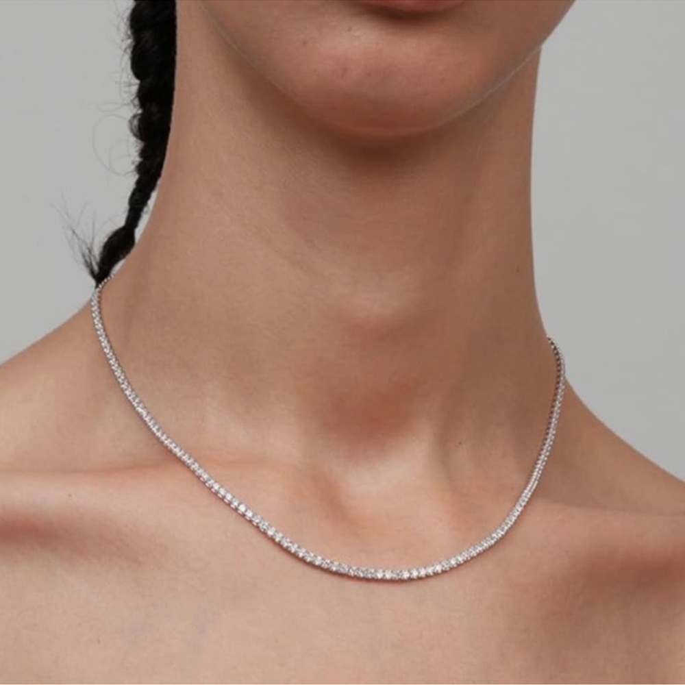 3mm tennis necklace 16”